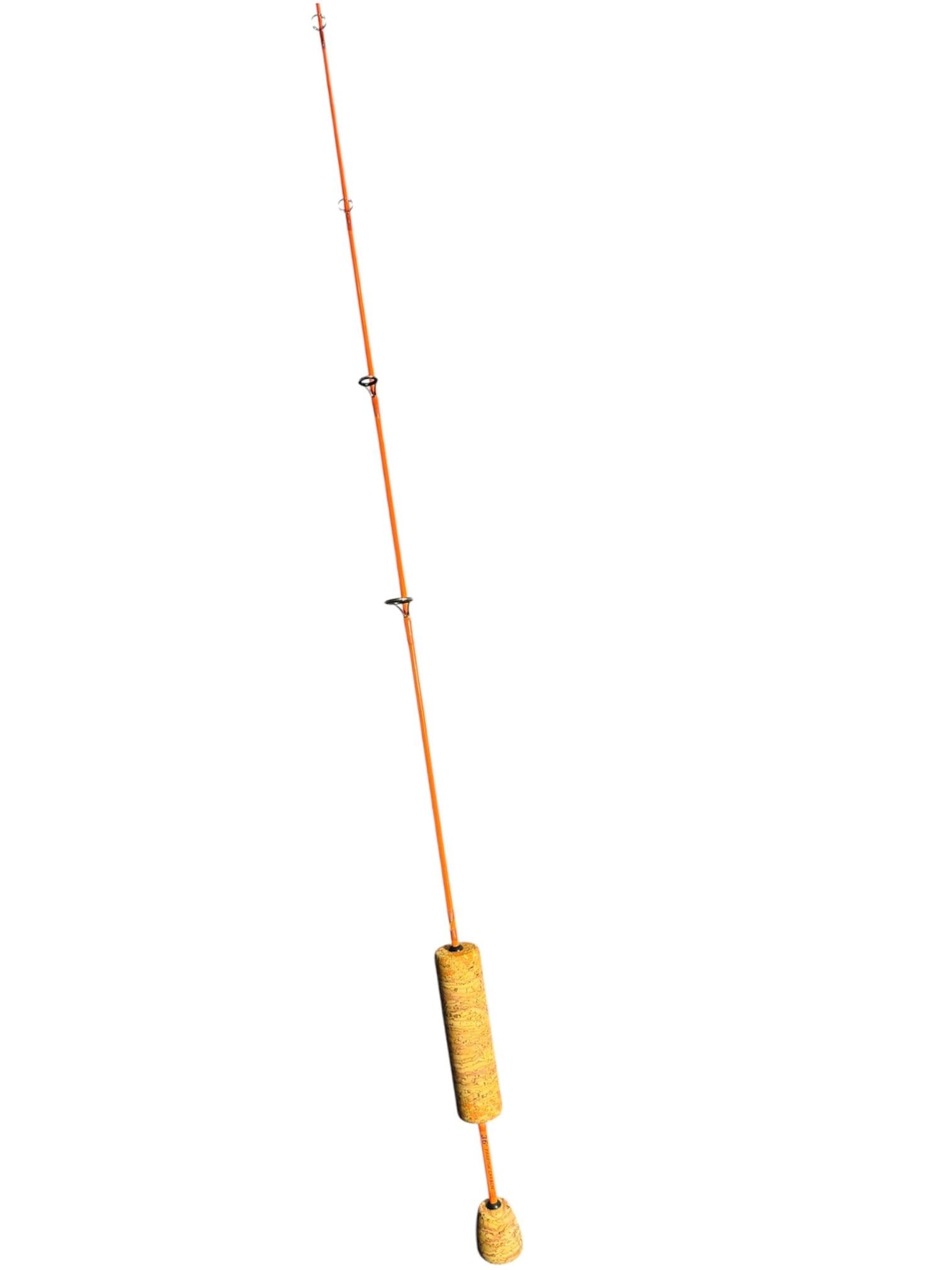 36" Neon Orange Panfish Carbon, Orange Thread, Custom Cork Split Grip