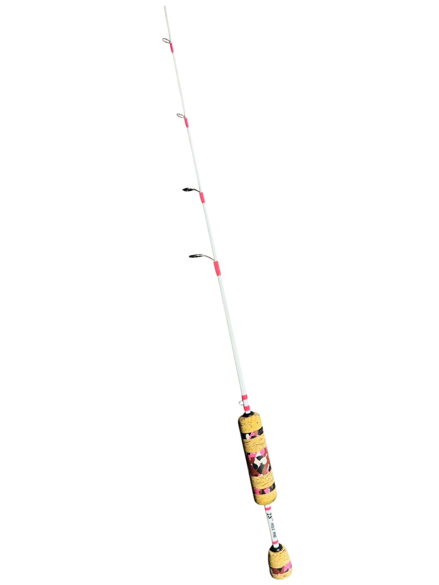 28" White Hole Hog, Neon Pink Thread, Custom Cork/EVA Pink Camo Split Grip
