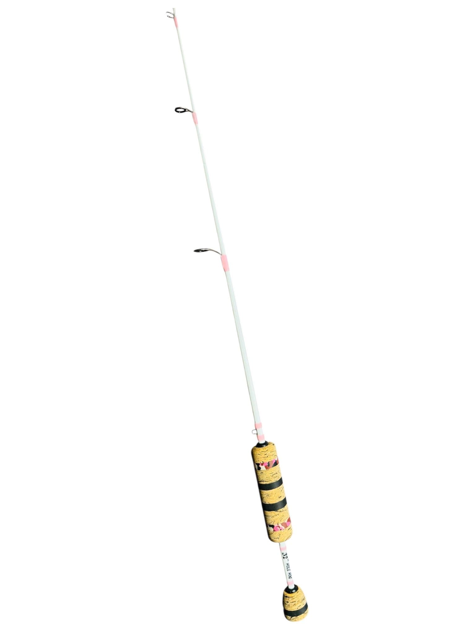 32" White Hole Hog, Pink Thread, Custom Cork/Pink Camo EVA Split Grip