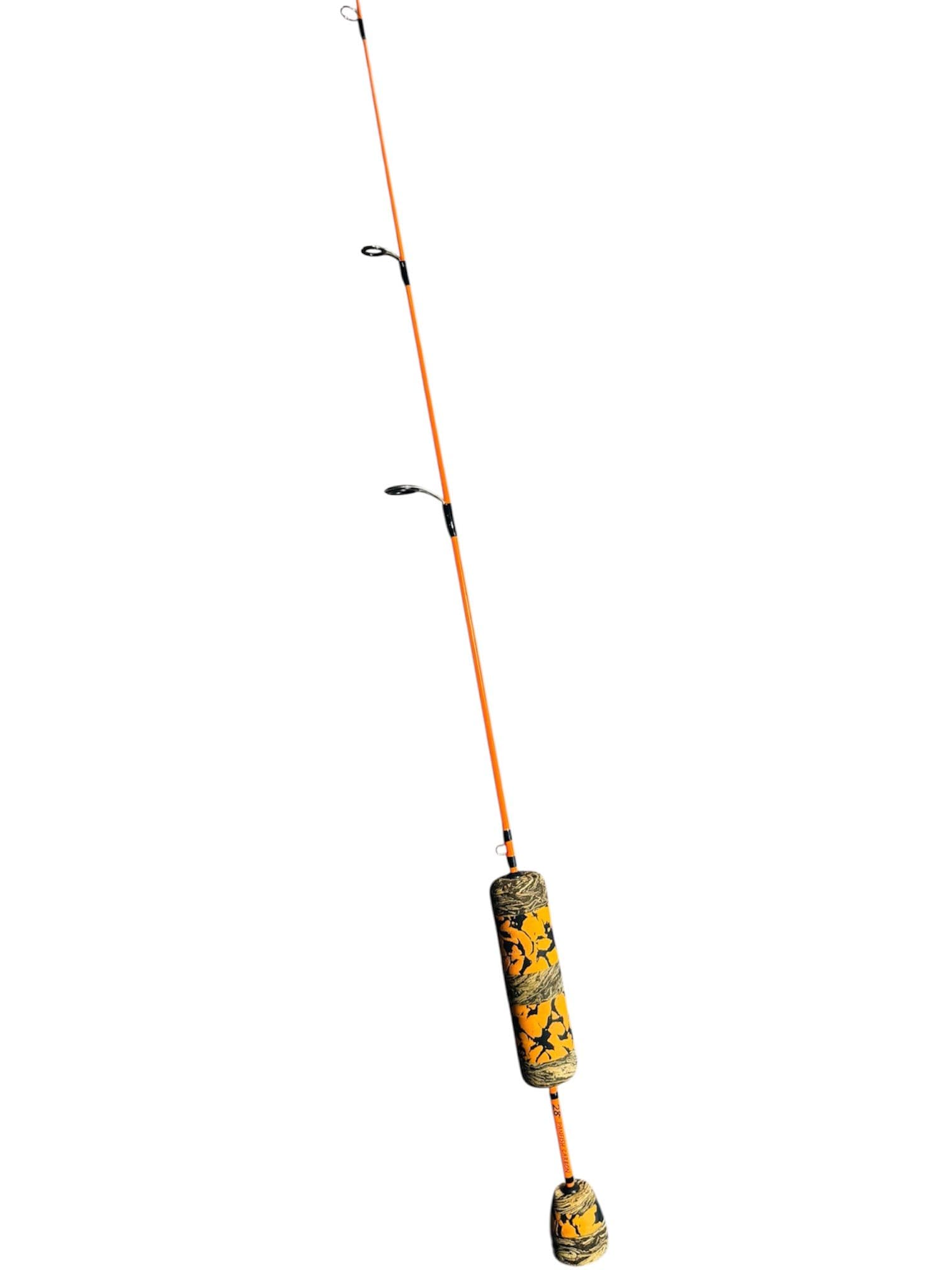 28" Neon Orange Panfish Carbon, Black Thread, Custom Cork/EVA Mix Split Grip
