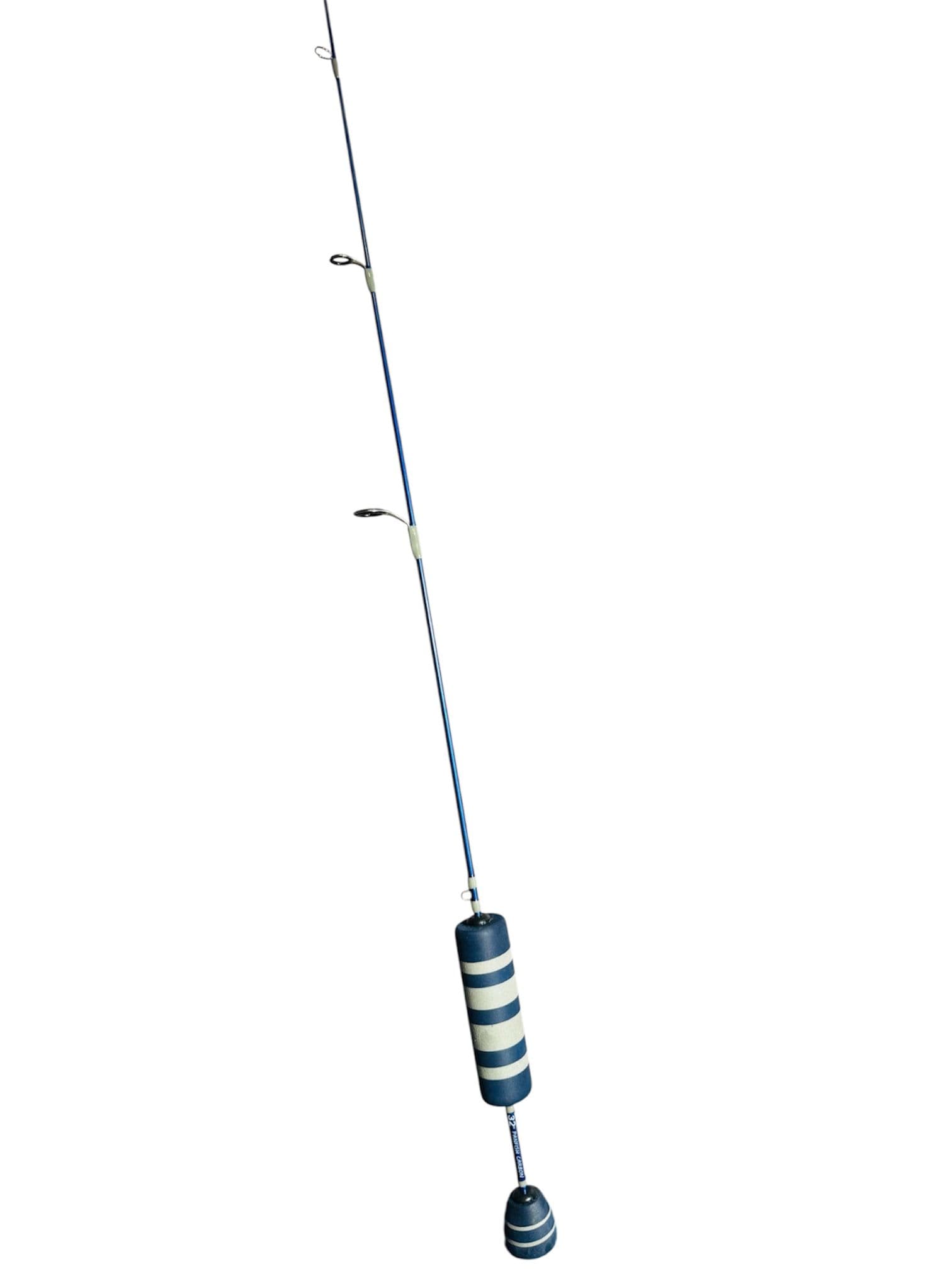32" Metallic Blue Panfish Carbon, Gray Thread, Custom EVA Split Grip