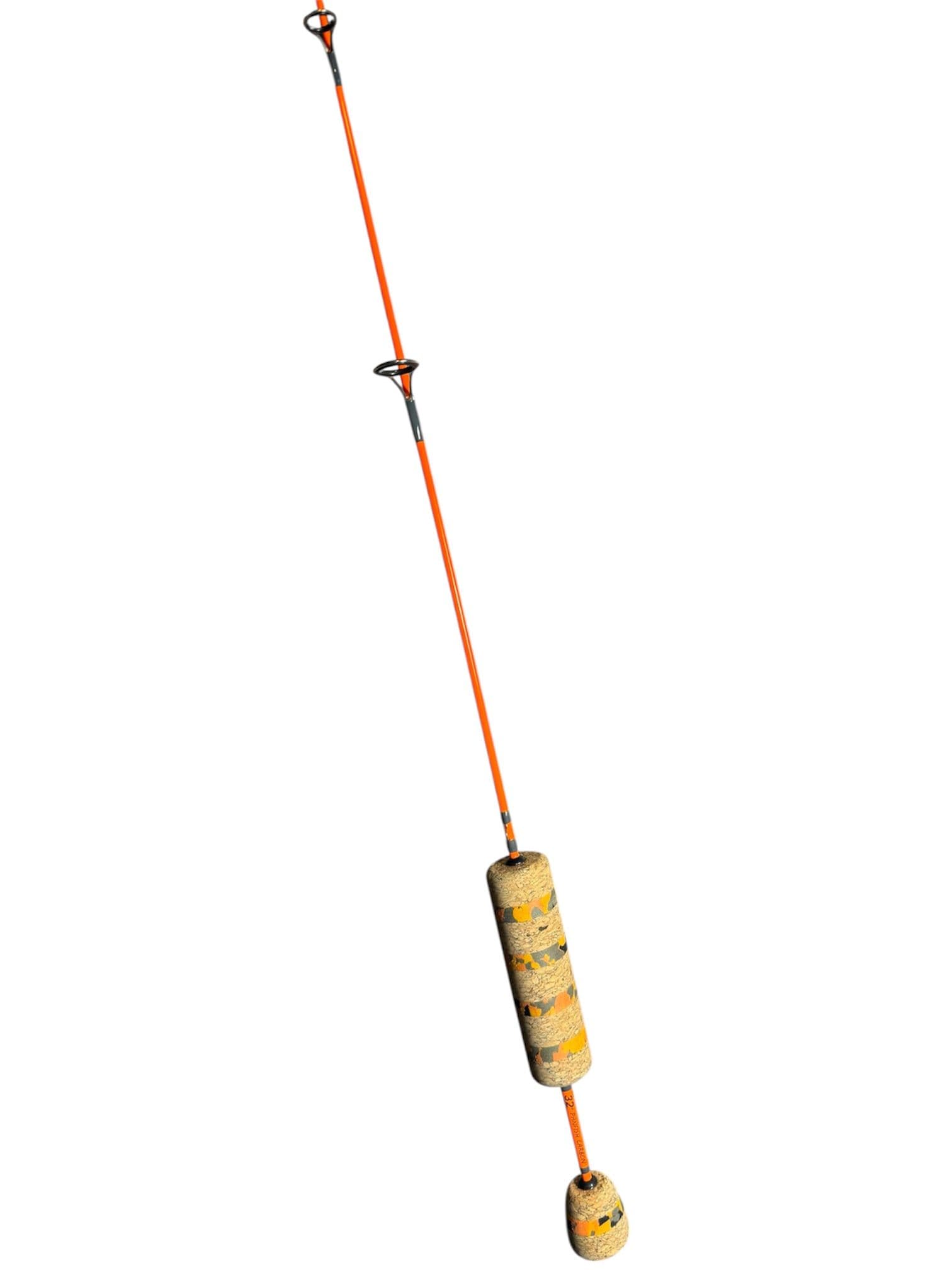 32" Neon Orange Panfish Carbon, Gray Thread, Custom EVA/Cork Split Grip